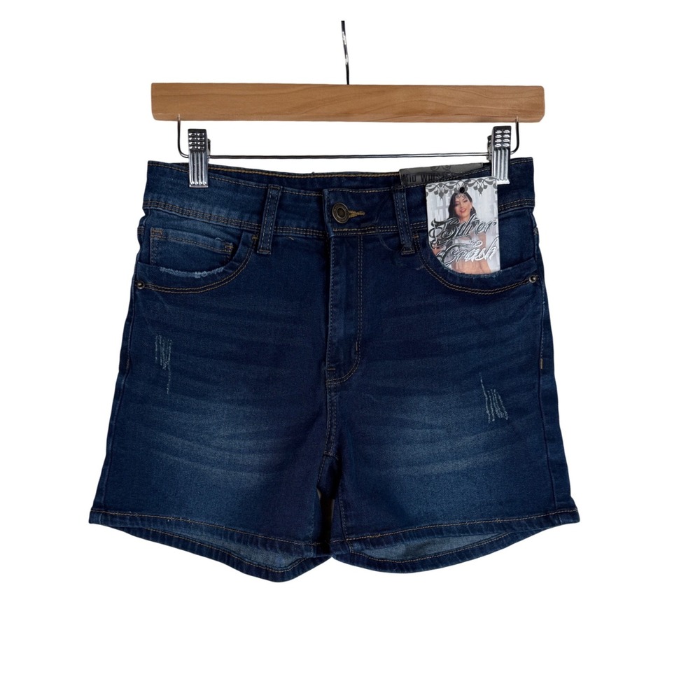 NWT Silver Crush High Waisted Denim Shorts size 7/28‎ Dark Blue